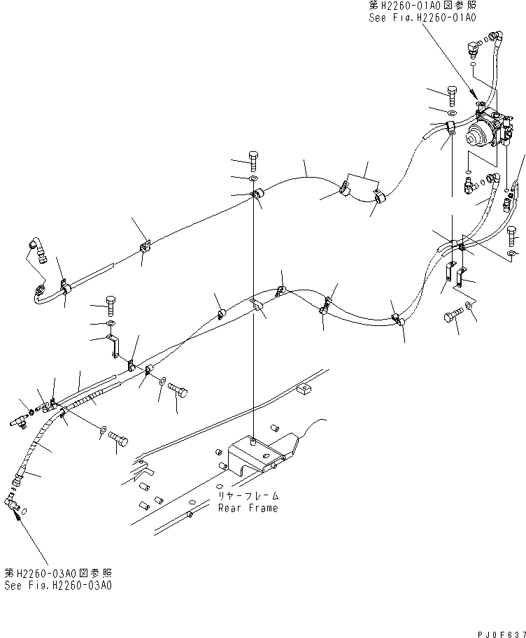Wheel Loaders Komatsu / WA380-5-TN S/N 60001-UP(wa380-1r) / FAN DRIVE PIPING(180120 : H2260-02A0)