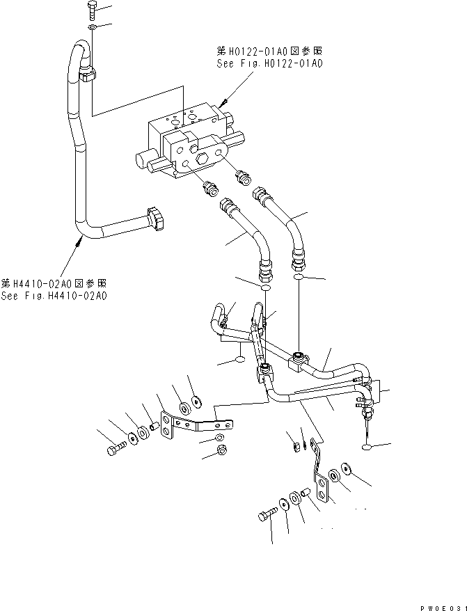 Wheel Loaders Komatsu / WA380-5-TN S/N 60001-UP(wa380-1r) / STEERING LINE(180240 : H4410-01A0)