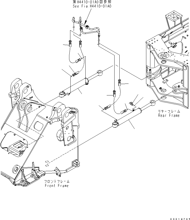 Wheel Loaders Komatsu / WA380-5-TN S/N 60001-UP(wa380-1r) / STEERING CYLINDER (HYDRAULIC STEERING CYLINDER LINE)(210040 : J4140-01A0)
