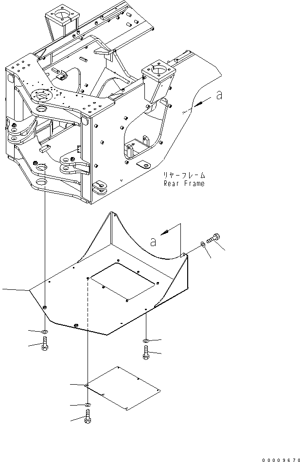 Wheel Loaders Komatsu / WA380-5-TN S/N 60001-UP(wa380-1r) / BAR LOCK AND COVER (T/M UNDER GUARD) (FOR TUNNEL SPEC.)(210090 : J4190-04A7)