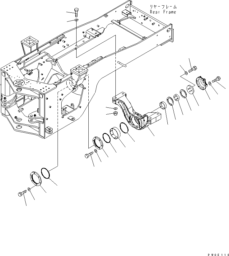 Wheel Loaders Komatsu / WA380-5-TN S/N 60001-UP(wa380-1r) / REAR AXLE SUPPORT(210100 : J4210-01A0)
