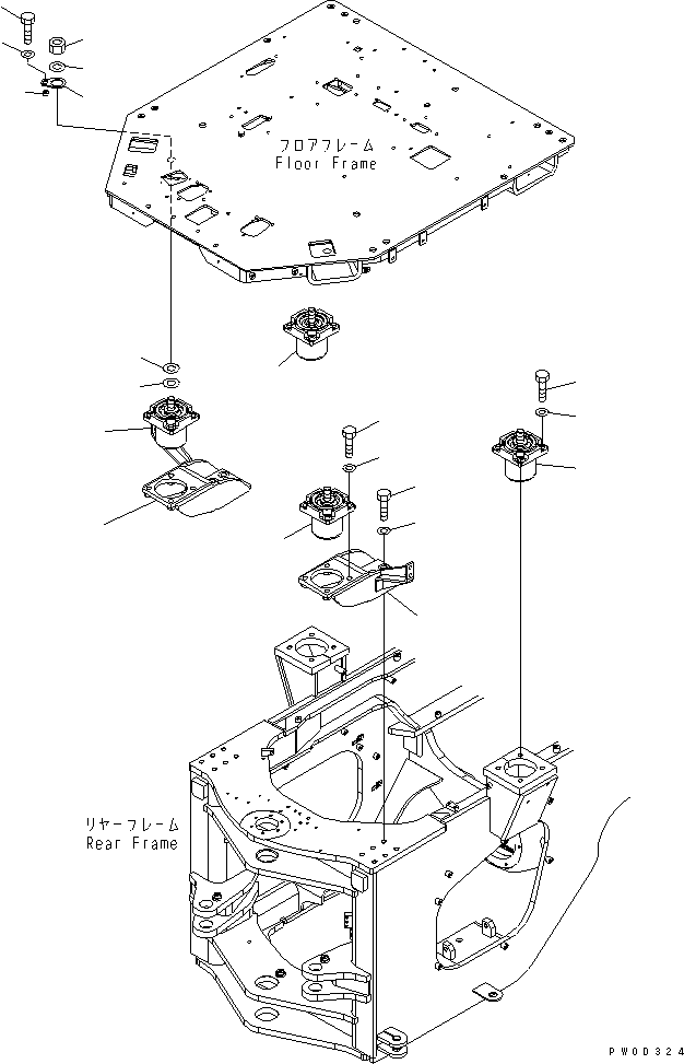 Wheel Loaders Komatsu / WA380-5-TN S/N 60001-UP(wa380-1r) / FLOOR SUPPORT(240090 : K4100-01A0)