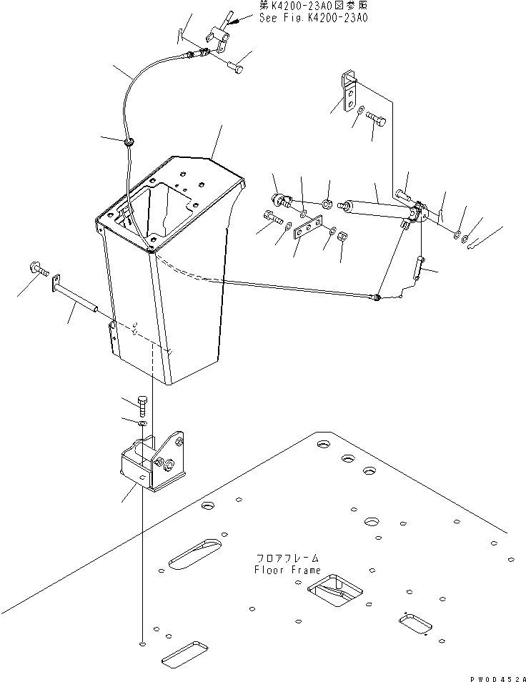 Wheel Loaders Komatsu / WA380-5-TN S/N 60001-UP(wa380-1r) / FLOOR FRAME (LOADER CONTROL) (TILT STAND)(240260 : K4200-22A0)