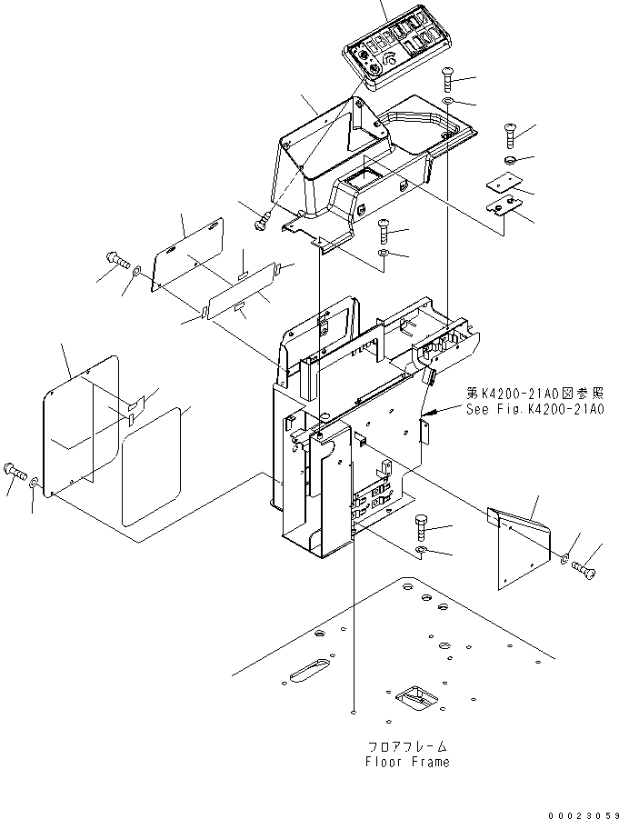 Wheel Loaders Komatsu / WA380-5-TN S/N 60001-UP(wa380-1r) / FLOOR FRAME (CONSOLE) (R.H.) (COVER) (FOR TUNNEL SPEC.)(240310 : K4200-27B9)