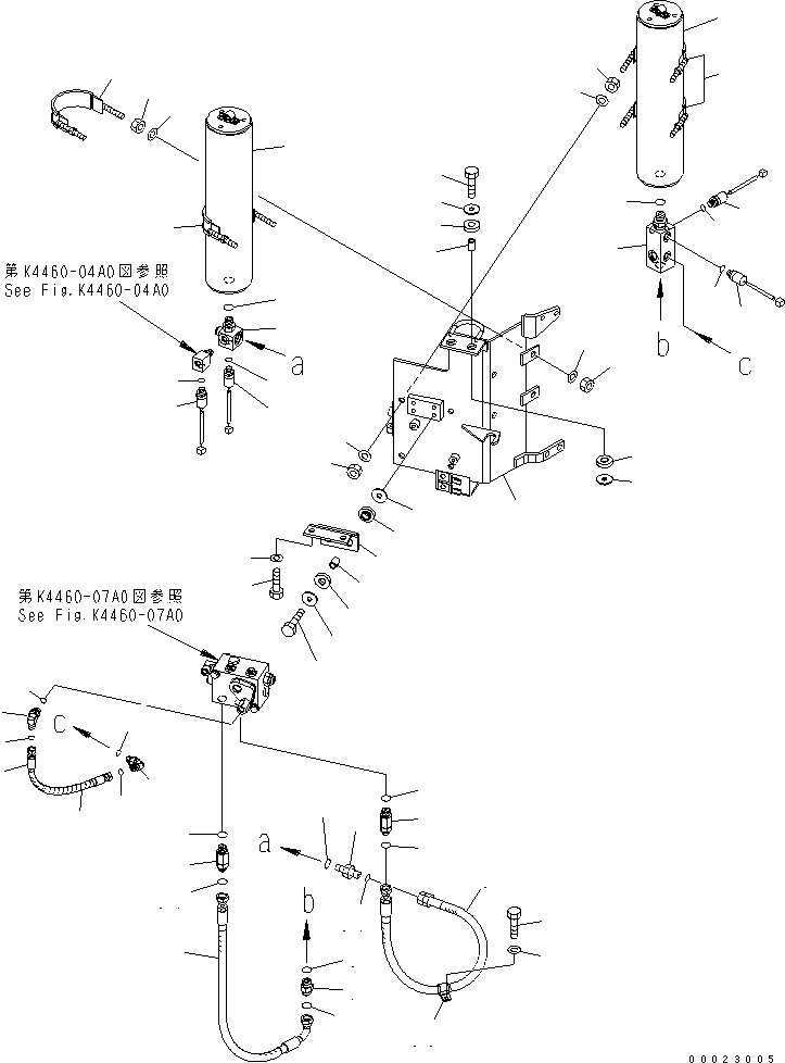Wheel Loaders Komatsu / WA380-5-TN S/N 60001-UP(wa380-1r) / BRAKE CONTROL (CHARGE VALVE PIPING)(240550 : K4460-05A0)