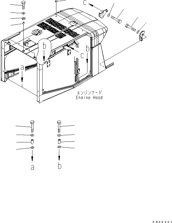 Wheel Loaders Komatsu / WA380-5-TN S/N 60001-UP(wa380-1r) / HOOD (MOUTING PARTS)(270080 : M4100-08A0)
