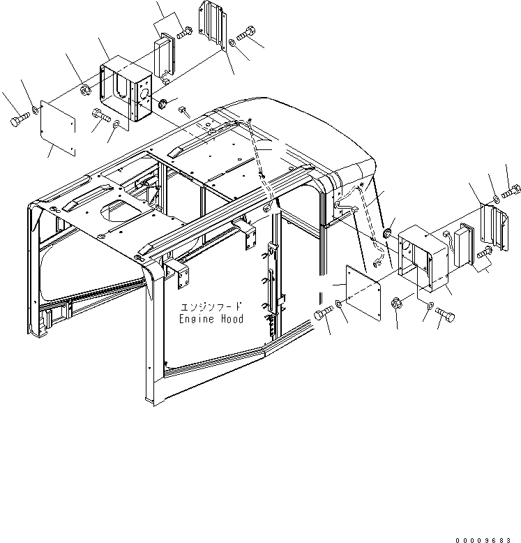 Wheel Loaders Komatsu / WA380-5-TN S/N 60001-UP(wa380-1r) / HOOD (LAMP AND BRACKET) (FOR TUNNEL SPEC.)(270100 : M4100-10A8)