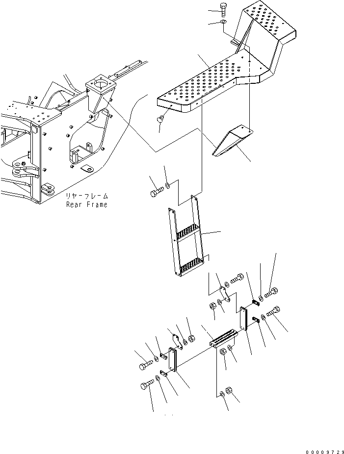 Wheel Loaders Komatsu / WA380-5-TN S/N 60001-UP(wa380-1r) / LADDER (FLOOR L.H.) (FOR TUNNEL SPEC.)(270170 : M4310-01A3)