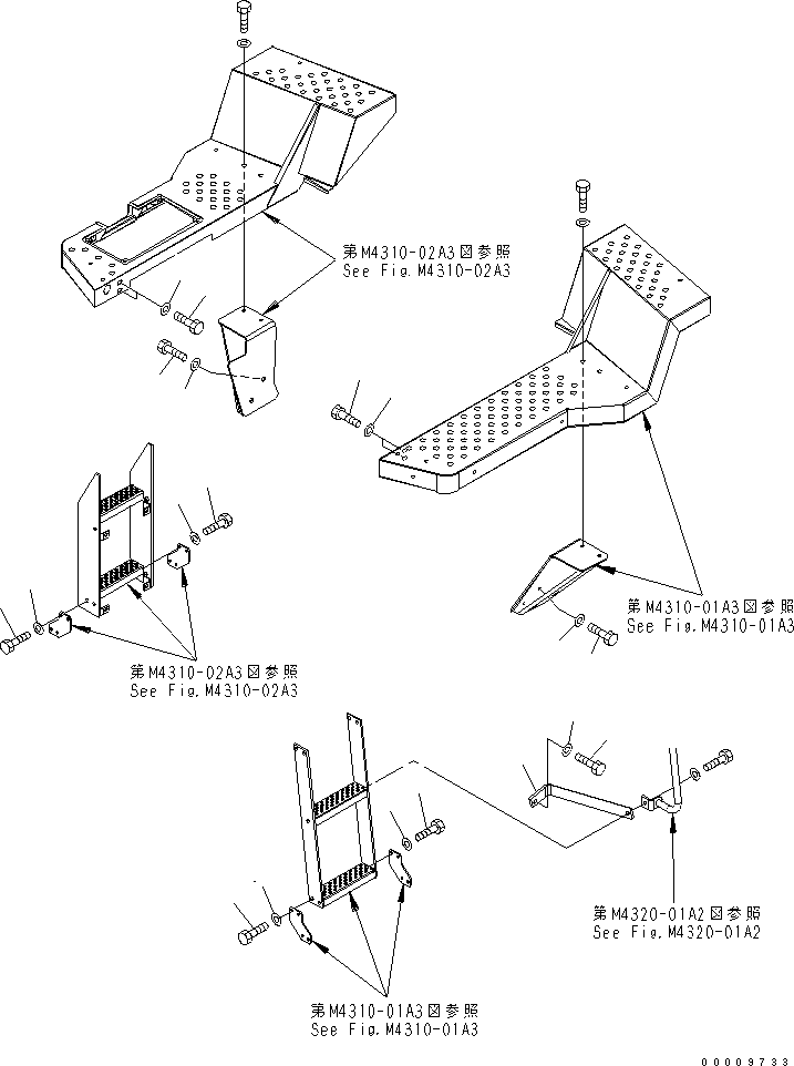 Wheel Loaders Komatsu / WA380-5-TN S/N 60001-UP(wa380-1r) / LADDER (SUPPORT MOUNT AND COVER) (FOR TUNNEL SPEC.)(270190 : M4310-03A3)