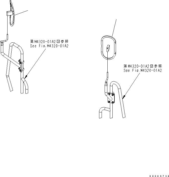 Wheel Loaders Komatsu / WA380-5-TN S/N 60001-UP(wa380-1r) / MIRROR (FOR TUNNEL SPEC.)(270210 : M4410-01A7)