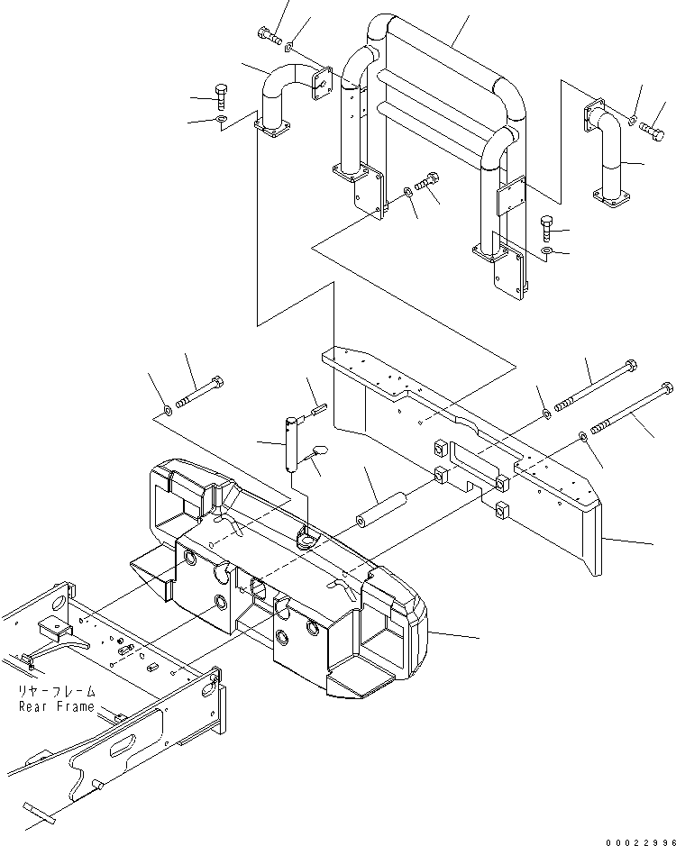 Wheel Loaders Komatsu / WA380-5-TN S/N 60001-UP(wa380-1r) / COUNTER WEIGHT (REAR GUARD) (TUNNEL SPEC.)(270220 : M4510-01A3)