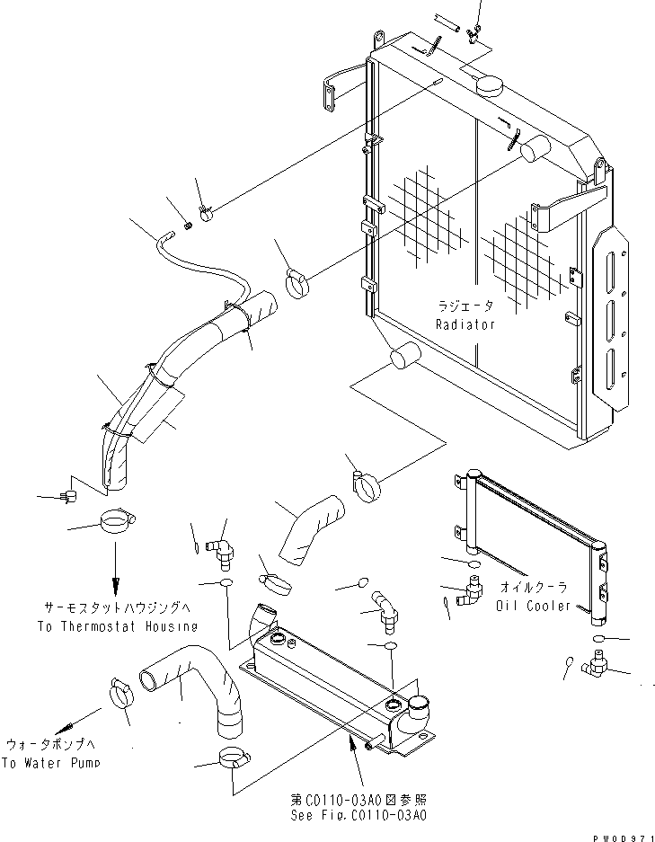 Wheel Loaders Komatsu / WA380-5 S/N 60001-UP(wa380-5r) / RADIATOR (RADIATOR PIPING)(060050 : C0110-05A0)