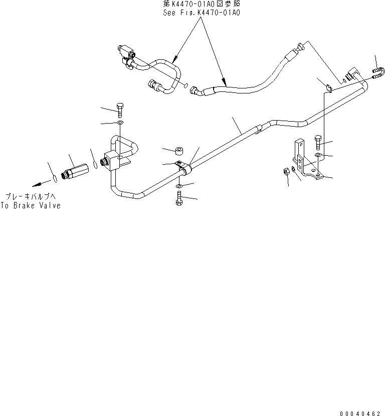 Wheel Loaders Komatsu / WA380-6 S/N 65001-65948 (ecot3, For EU)(wa380-6c) / BRAKE CONTROL (BRAKE VALVE PIPING) (REAR)(#65001-)(241300 : K4460-07A0)