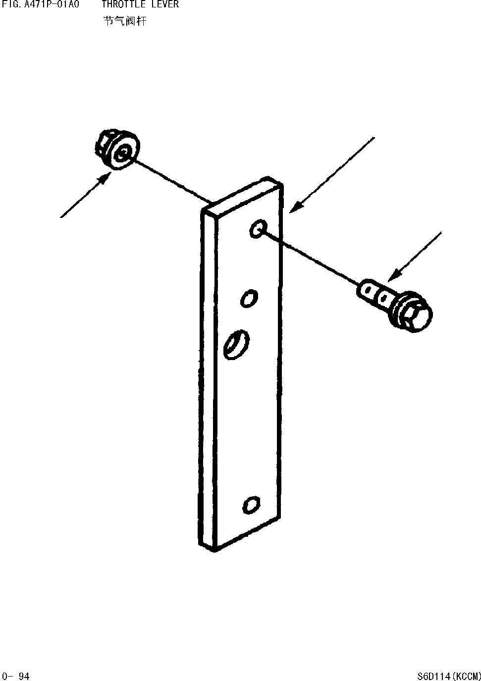 Wheel Loaders Komatsu / WA380-DZ-3 Serial No.10580 and up(wa3803cn) / THROTTLE LEVER(|000048 : |A0047)