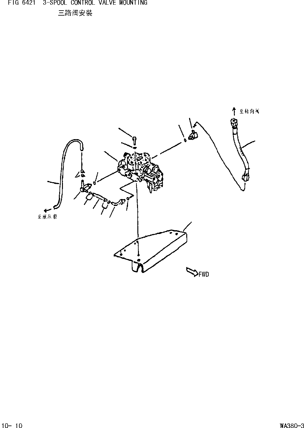Wheel Loaders Komatsu / WA380-DZ-3 Serial No.10580 and up(wa3803cn) / 3-SPOOL CONTROL VALVE MOUNTING(|000222 : |Z0005)