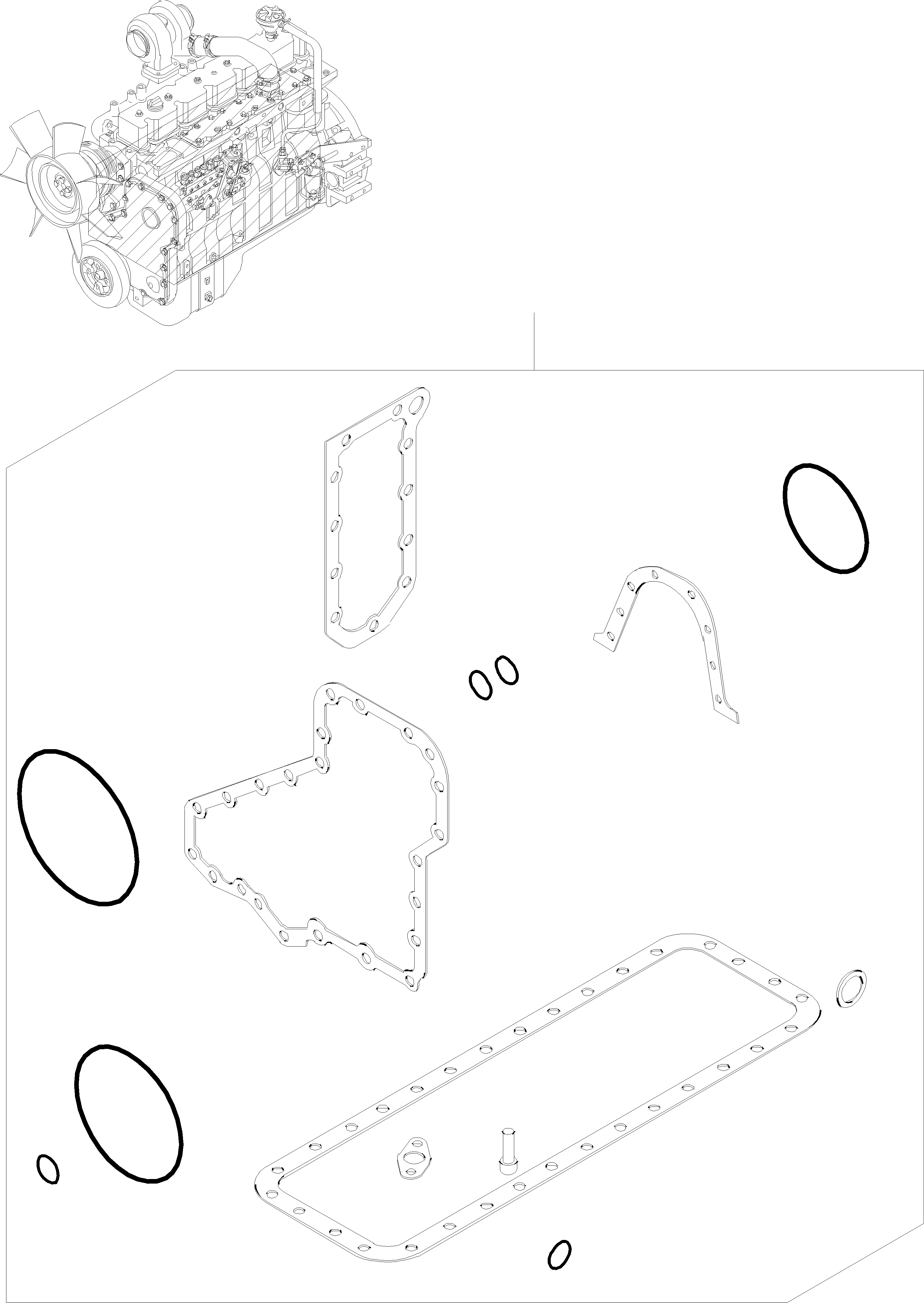 Wheel Loaders Komatsu / WA380-3 active S/N WA380H20501 - Up(wa380_3a) / GASKET KIT, CYLINDER BLOC(01-03 : K0456)