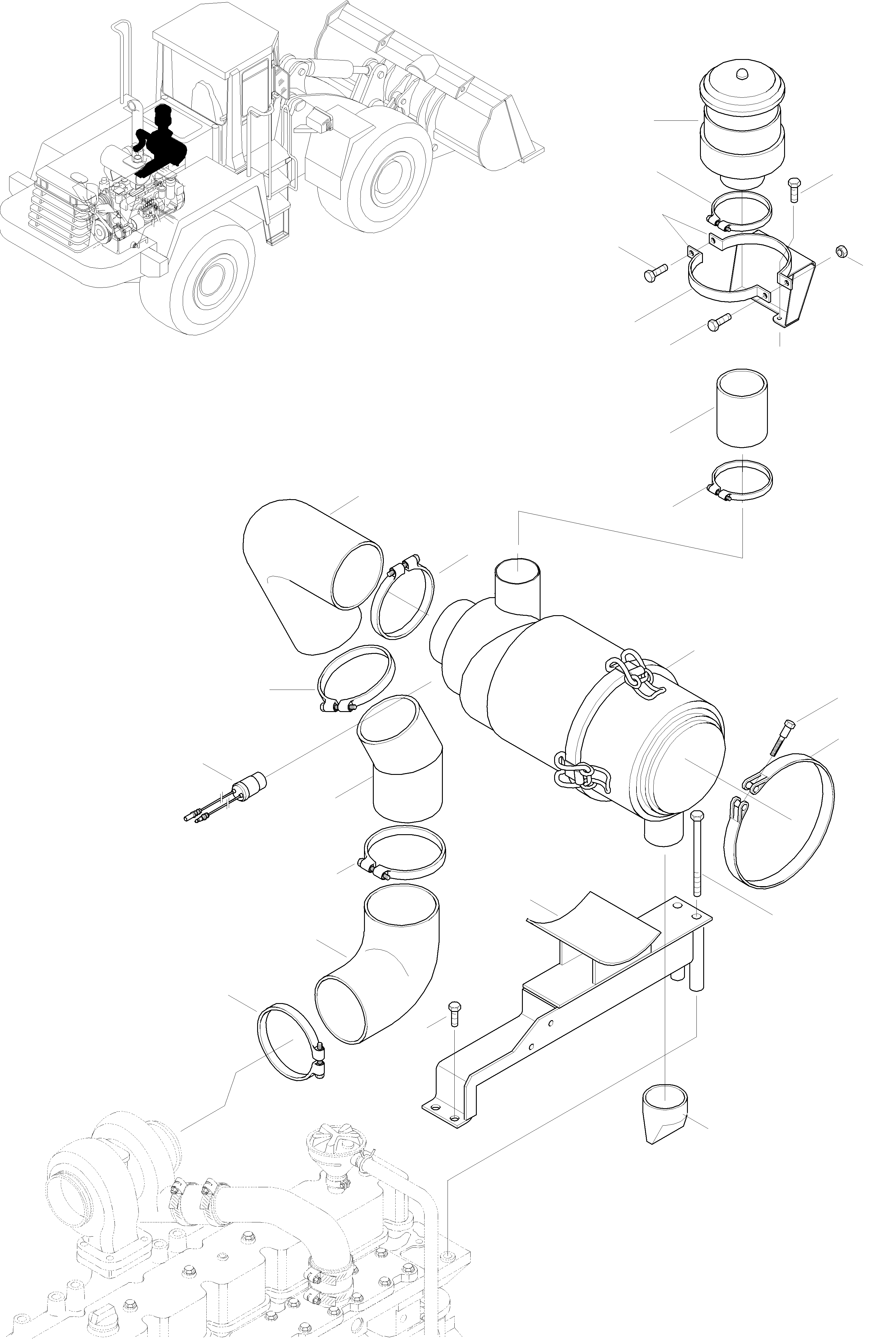 Wheel Loaders Komatsu / WA380-3 active S/N WA380H20501 - Up(wa380_3a) / AIR FILTER SYSTEM, STANDARD(01-49 : GJ2K0774)