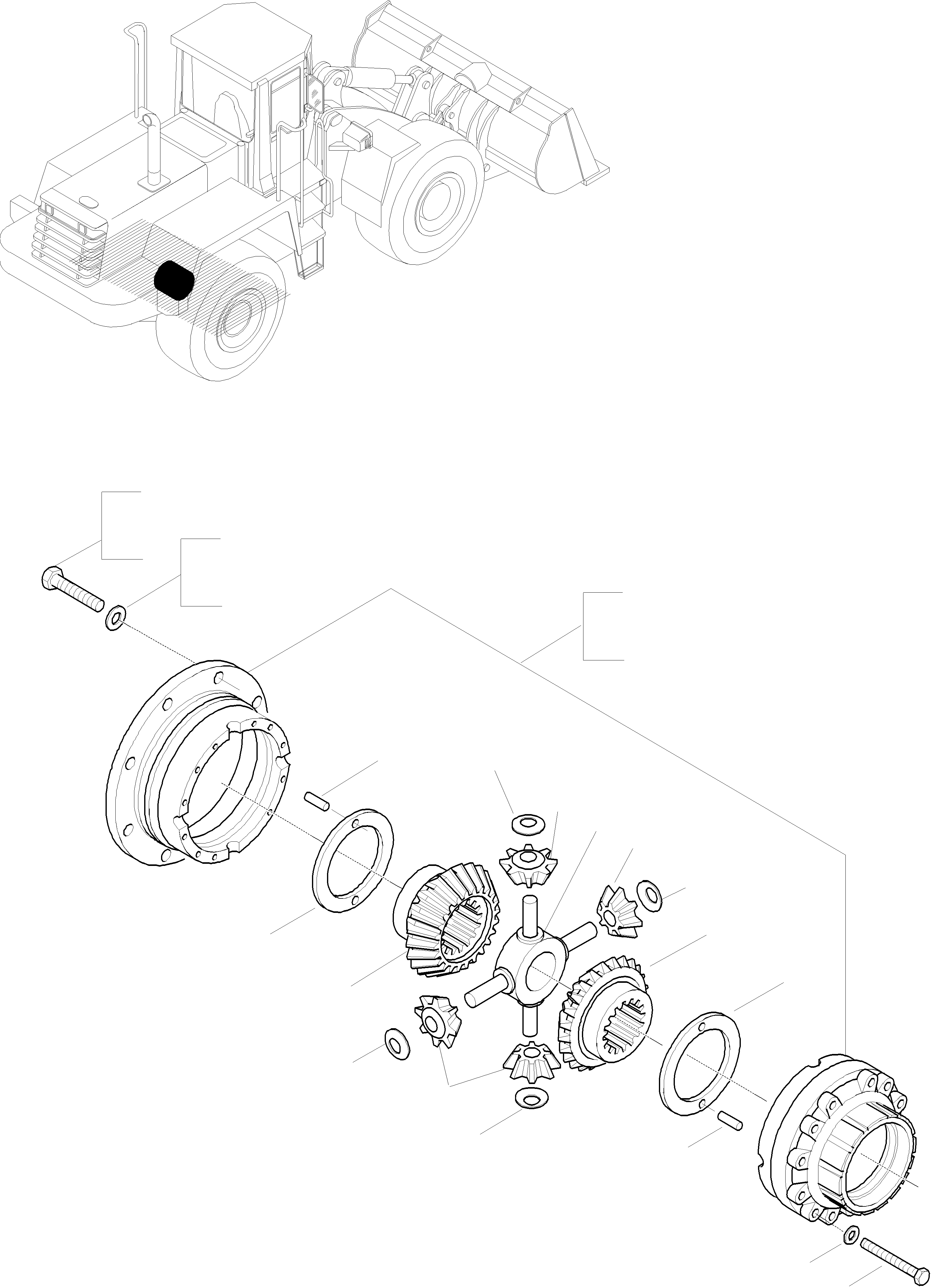 Wheel Loaders Komatsu / WA380-3 active S/N WA380H20501 - Up(wa380_3a) / DIFFERENTIAL, WITHOUT EXCLUDER SYSTEM(05-45|a : GJ2K1909)