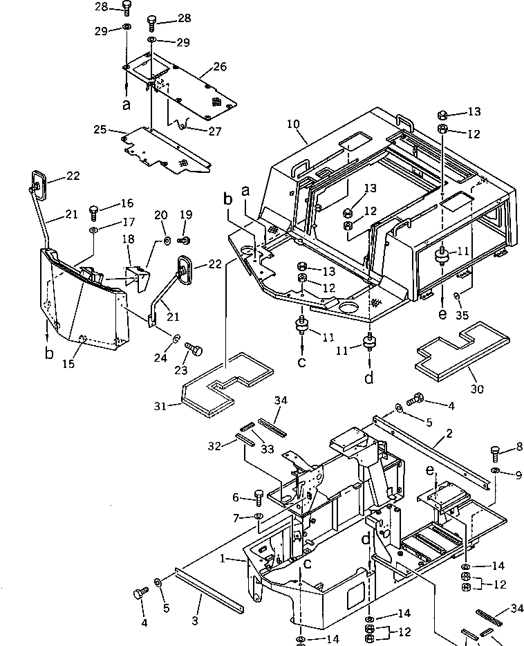 Wheel Loaders Komatsu / WA40-1 S/N 1001-UP(wa40-1c) / FLOOR FRAME AND DASHBOARD(150050 : 5111)