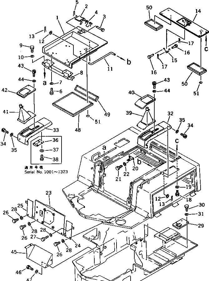 Wheel Loaders Komatsu / WA40-1 S/N 1001-UP(wa40-1c) / REAR COVER (1/2)(150060 : 5112)