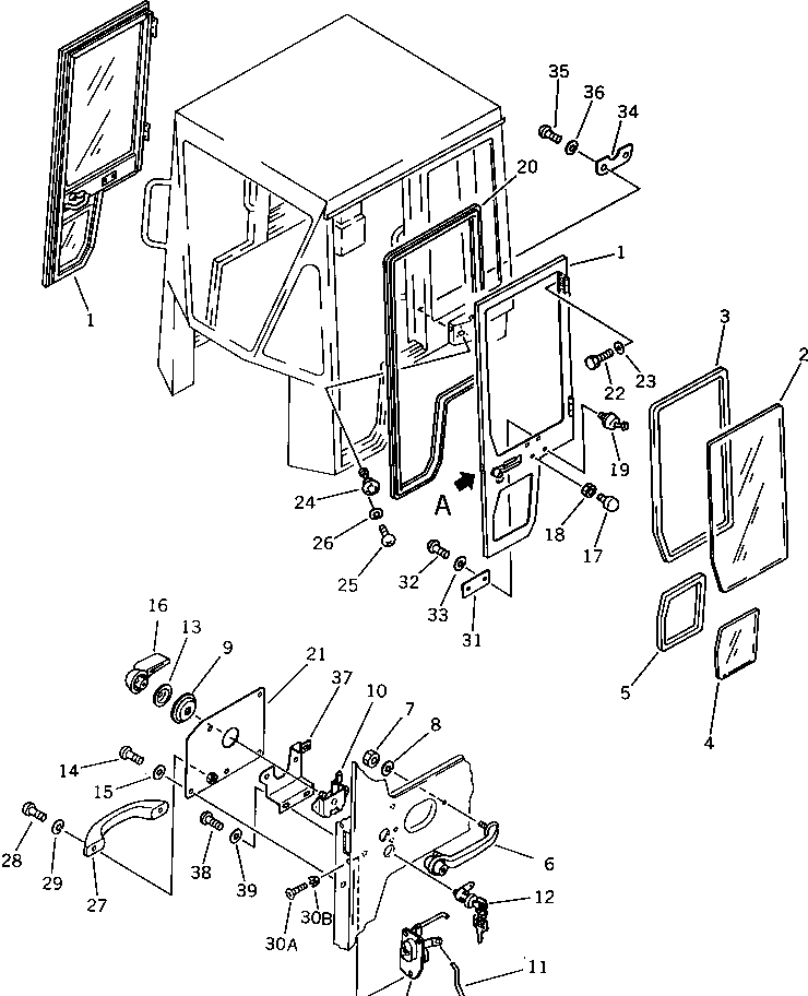 Wheel Loaders Komatsu / WA40-1 S/N 1001-UP(wa40-1c) / ROPS CAB (3/4)(150130 : 5453)