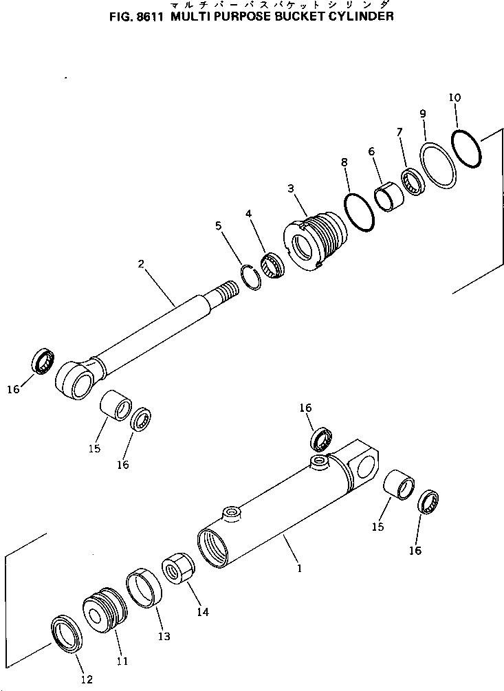 Wheel Loaders Komatsu / WA40-1 S/N 1001-UP(wa40-1c) / MULTI PURPOSE BUCKET CYLINDER(240020 : 8611)