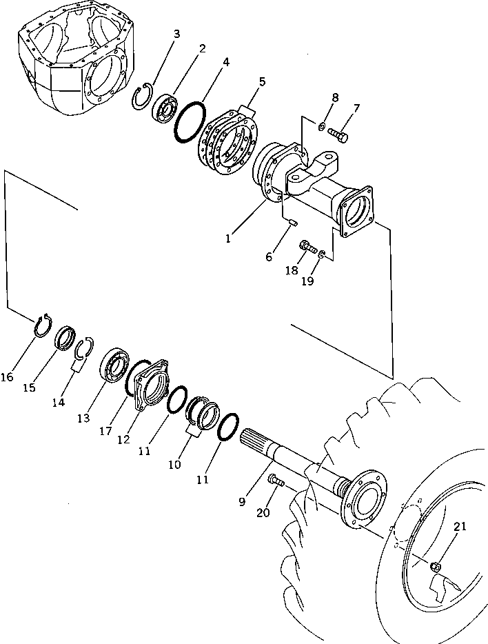 Wheel Loaders Komatsu / WA40-1 S/N 1001-UP(wa40-1r) / AXLE HOUSING(090030 : 3111)