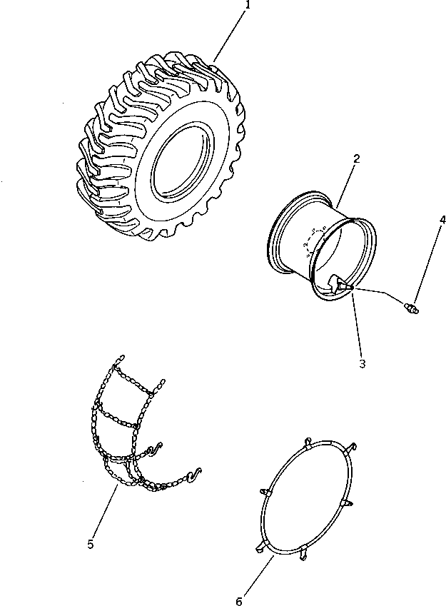 Wheel Loaders Komatsu / WA40-1 S/N 1001-UP(wa40-1r) / WHEEL (TUBELESS)(#1427-)(090060 : 3201A)