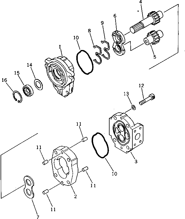 Wheel Loaders Komatsu / WA40-1 S/N 1001-UP(wa40-1r) / STEERING PUMP (FOR JAPAN)(120010 : 4001)