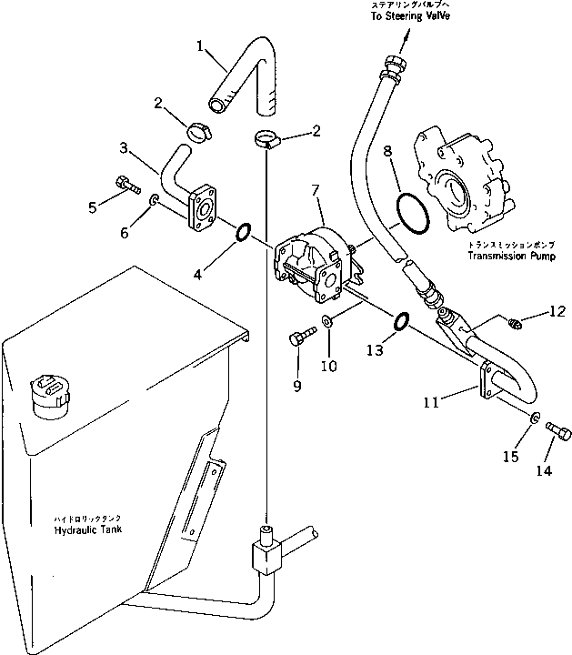 Wheel Loaders Komatsu / WA40-1 S/N 1001-UP(wa40-1r) / STEERING PIPING (1/2)(120030 : 4101)