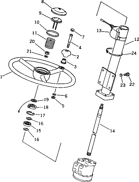 Wheel Loaders Komatsu / WA40-1 S/N 1001-UP(wa40-1r) / STEERING HANDLE(120060 : 4201)