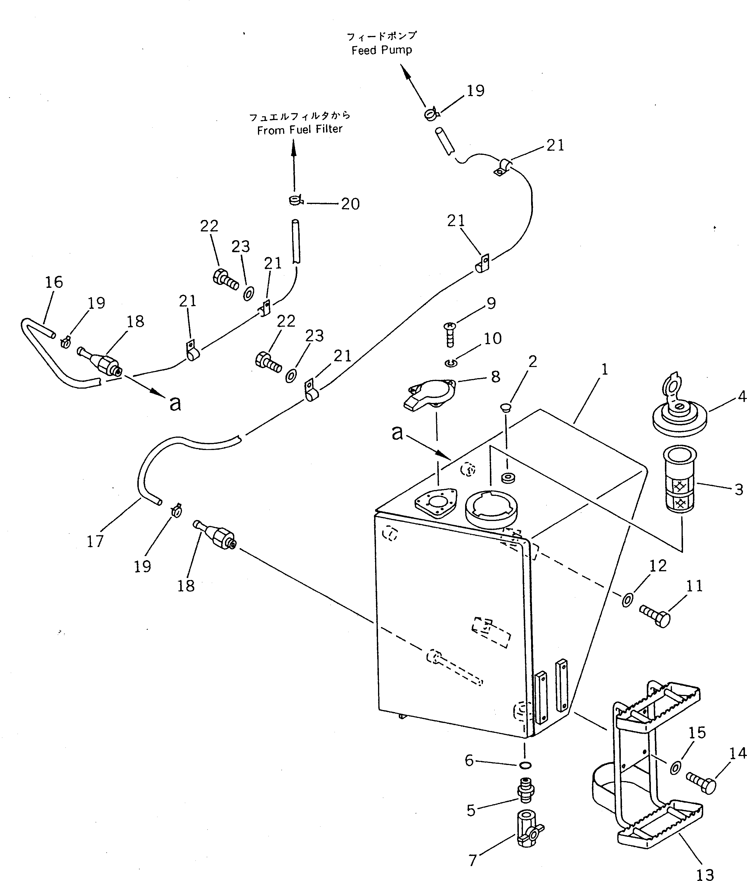 Wheel Loaders Komatsu / WA40-2 S/N 3001-UP(wa40-2c) / FUEL TANK AND PIPING(030050 : 1301)