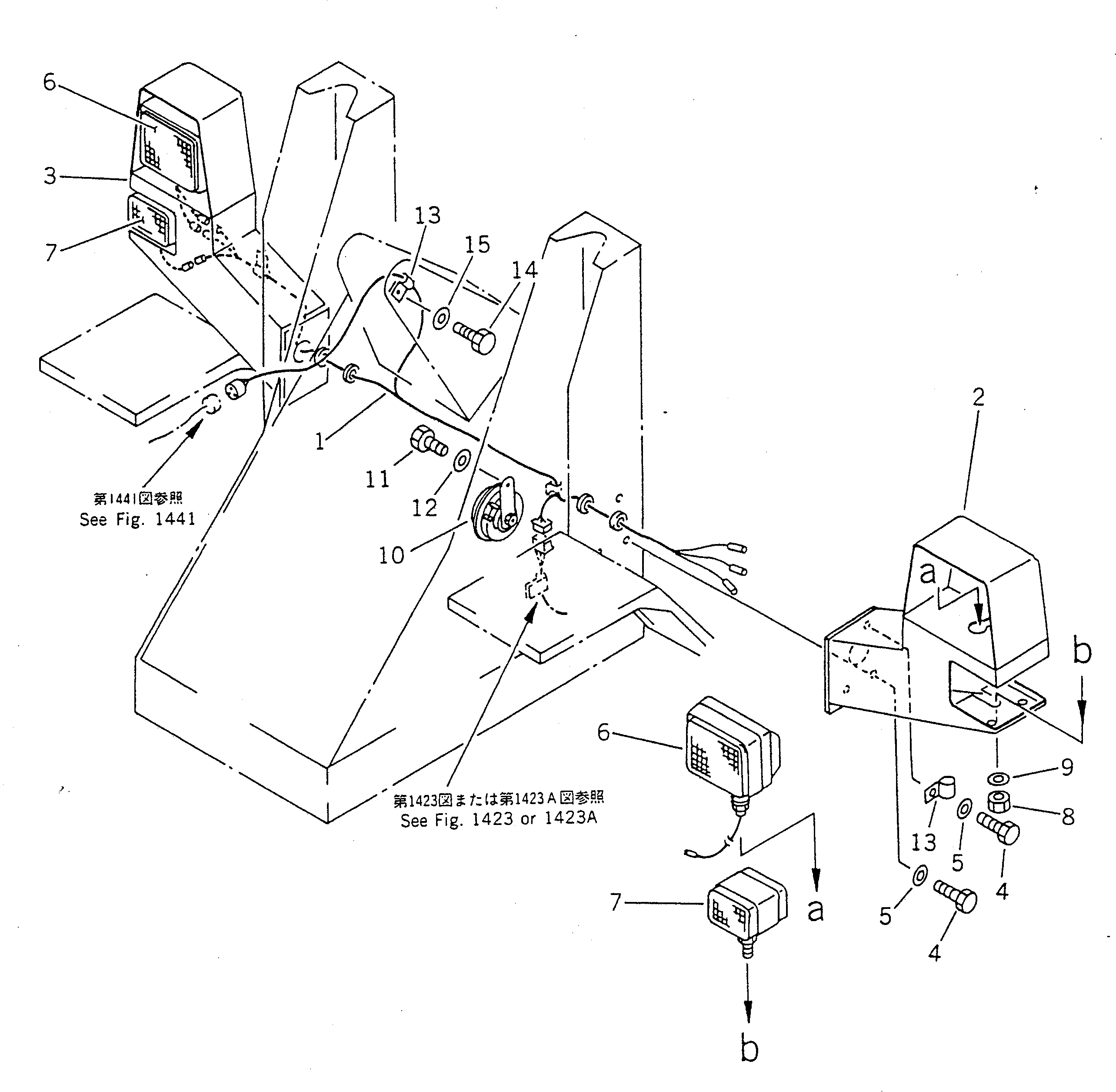 Wheel Loaders Komatsu / WA40-2 S/N 3001-UP(wa40-2c) / ELECTRICAL SYSTEM (FRONT)(030100 : 1421)