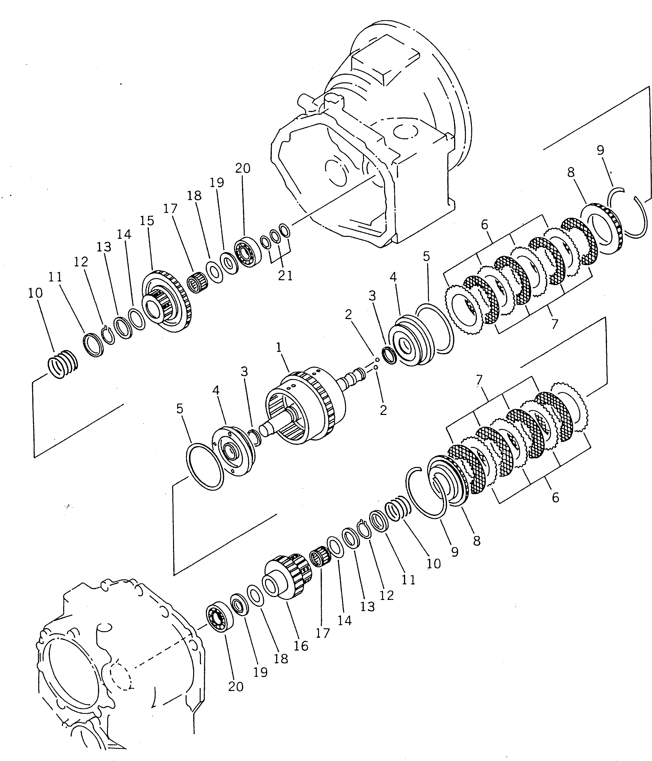 Wheel Loaders Komatsu / WA40-2 S/N 3001-UP(wa40-2c) / TRANSMISSION (REVERSE AND 1ST CLUTCH)(060060 : 2503)