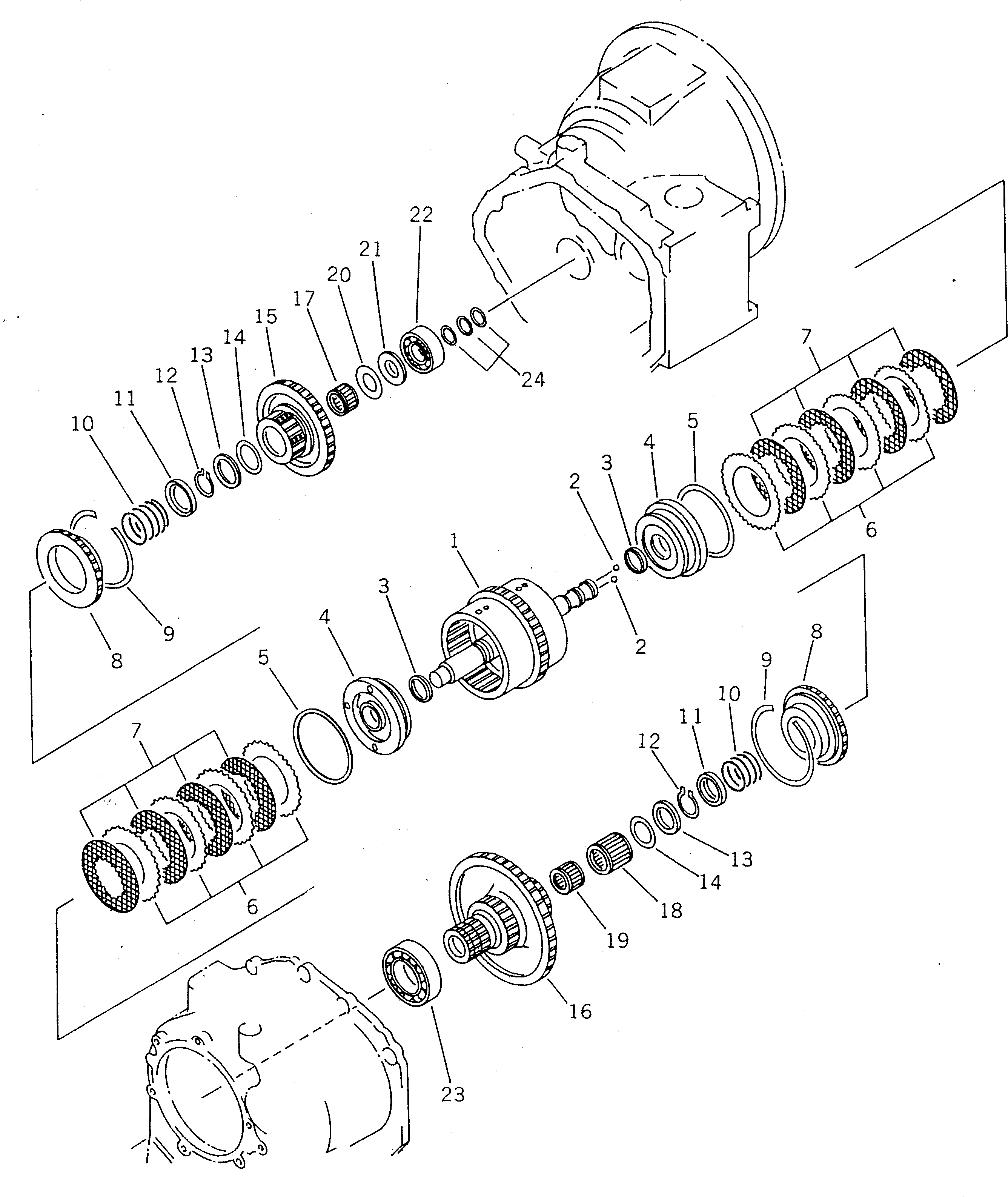 Wheel Loaders Komatsu / WA40-2 S/N 3001-UP(wa40-2c) / TRANSMISSION (FORWARD AND 2ND CLUTCH)(060070 : 2504)