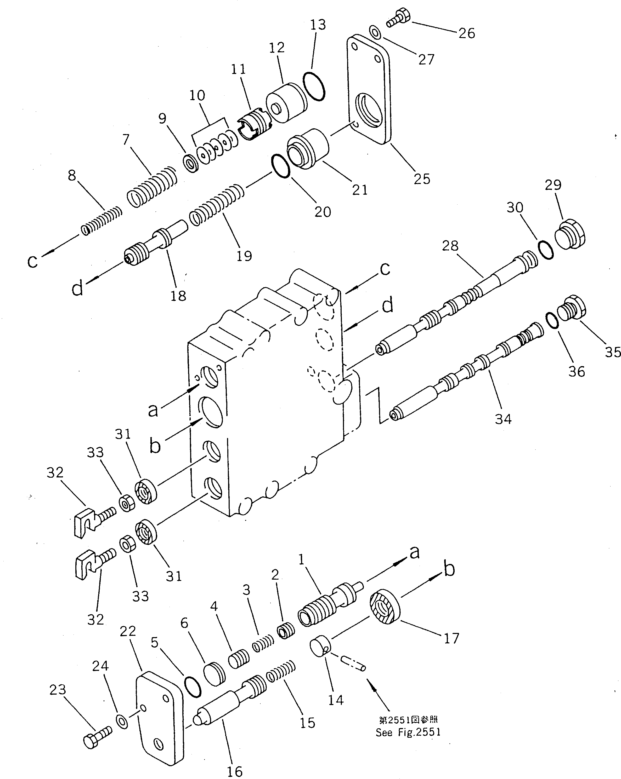 Wheel Loaders Komatsu / WA40-2 S/N 3001-UP(wa40-2c) / TRANSMISSION CONTROL VALVE (2/2)(060100 : 2552)