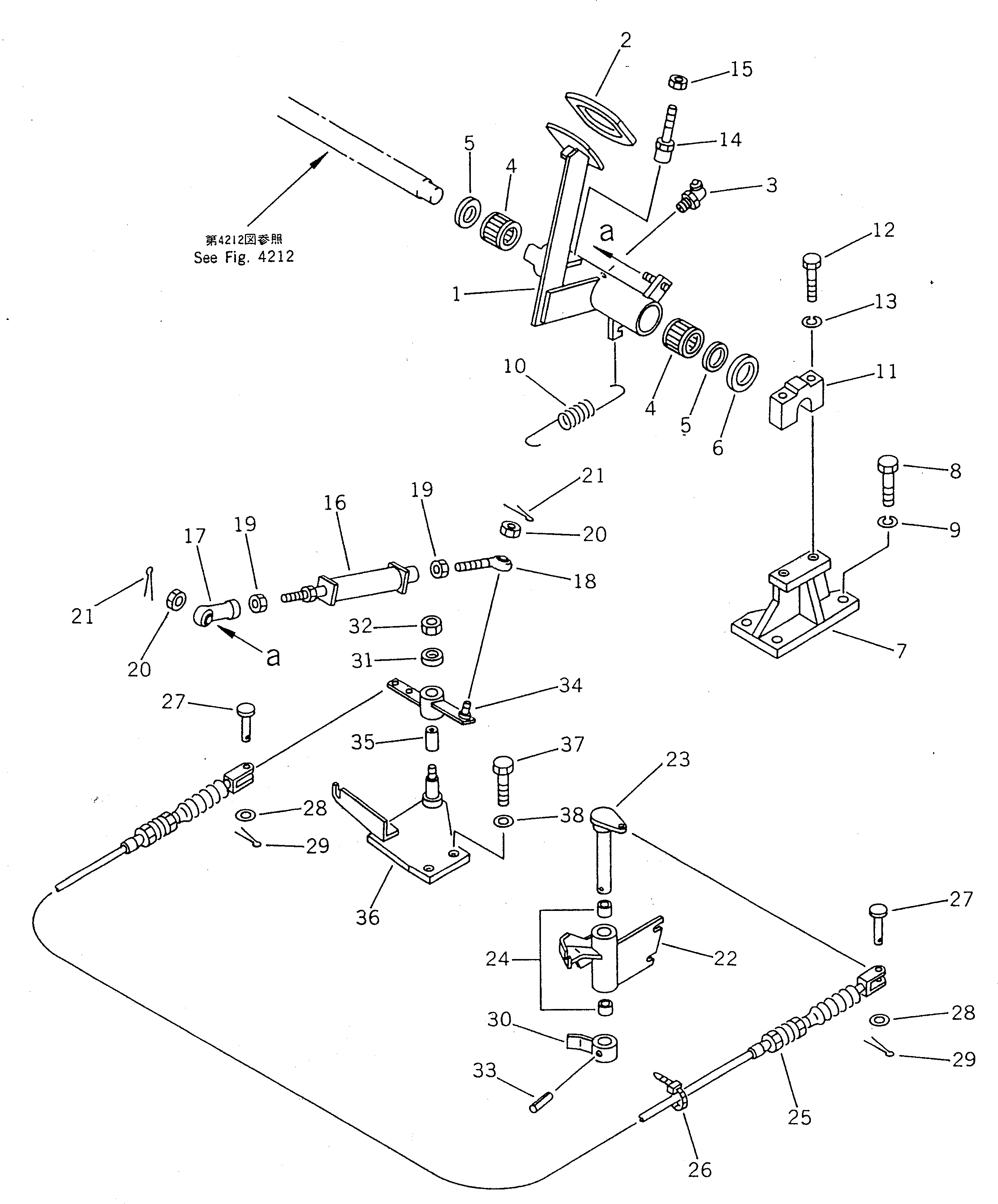 Wheel Loaders Komatsu / WA40-2 S/N 3001-UP(wa40-2c) / BRAKE PEDAL (L.H.)(120050 : 4211)