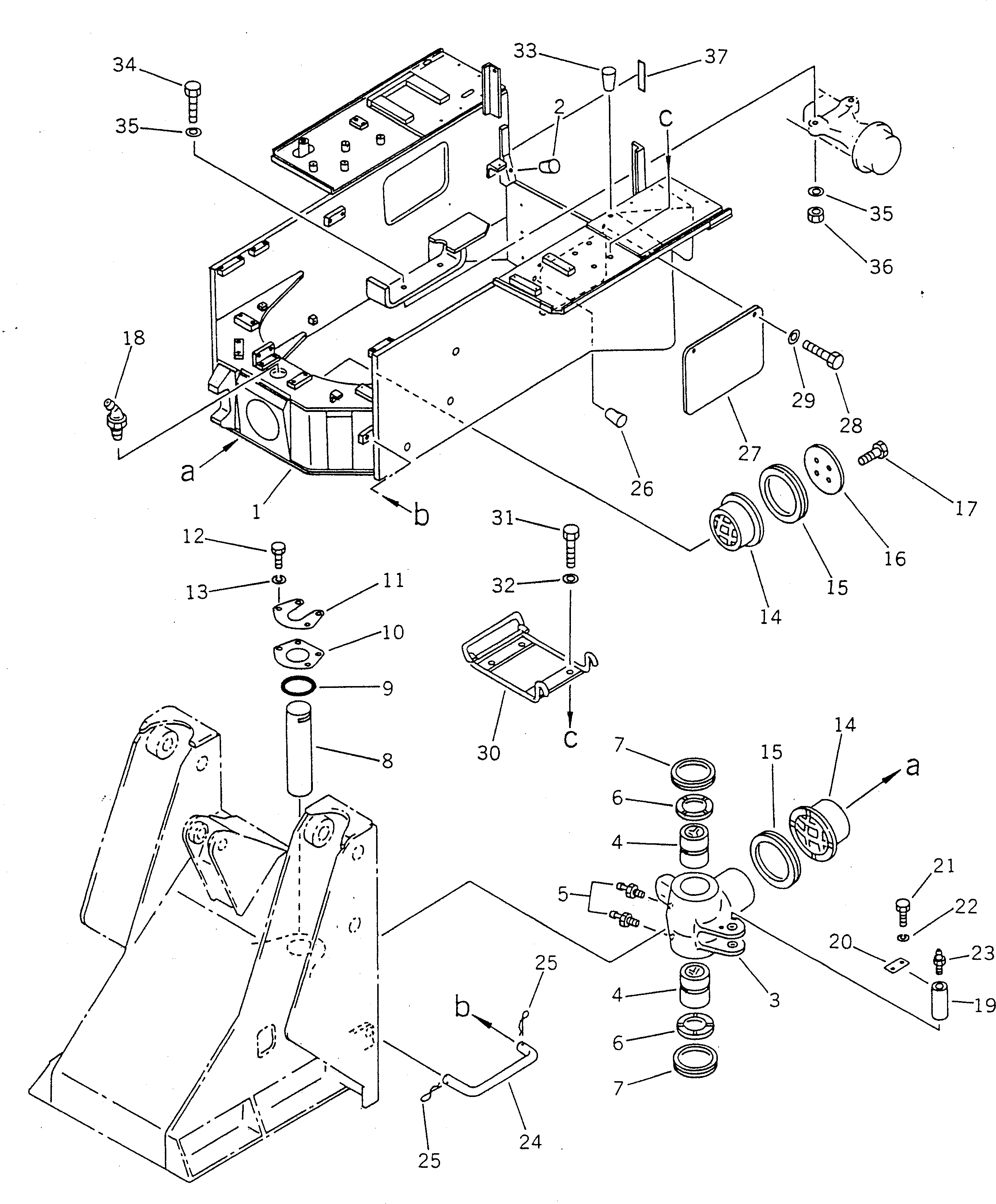 Wheel Loaders Komatsu / WA40-2 S/N 3001-UP(wa40-2c) / REAR FRAME(150020 : 5002)