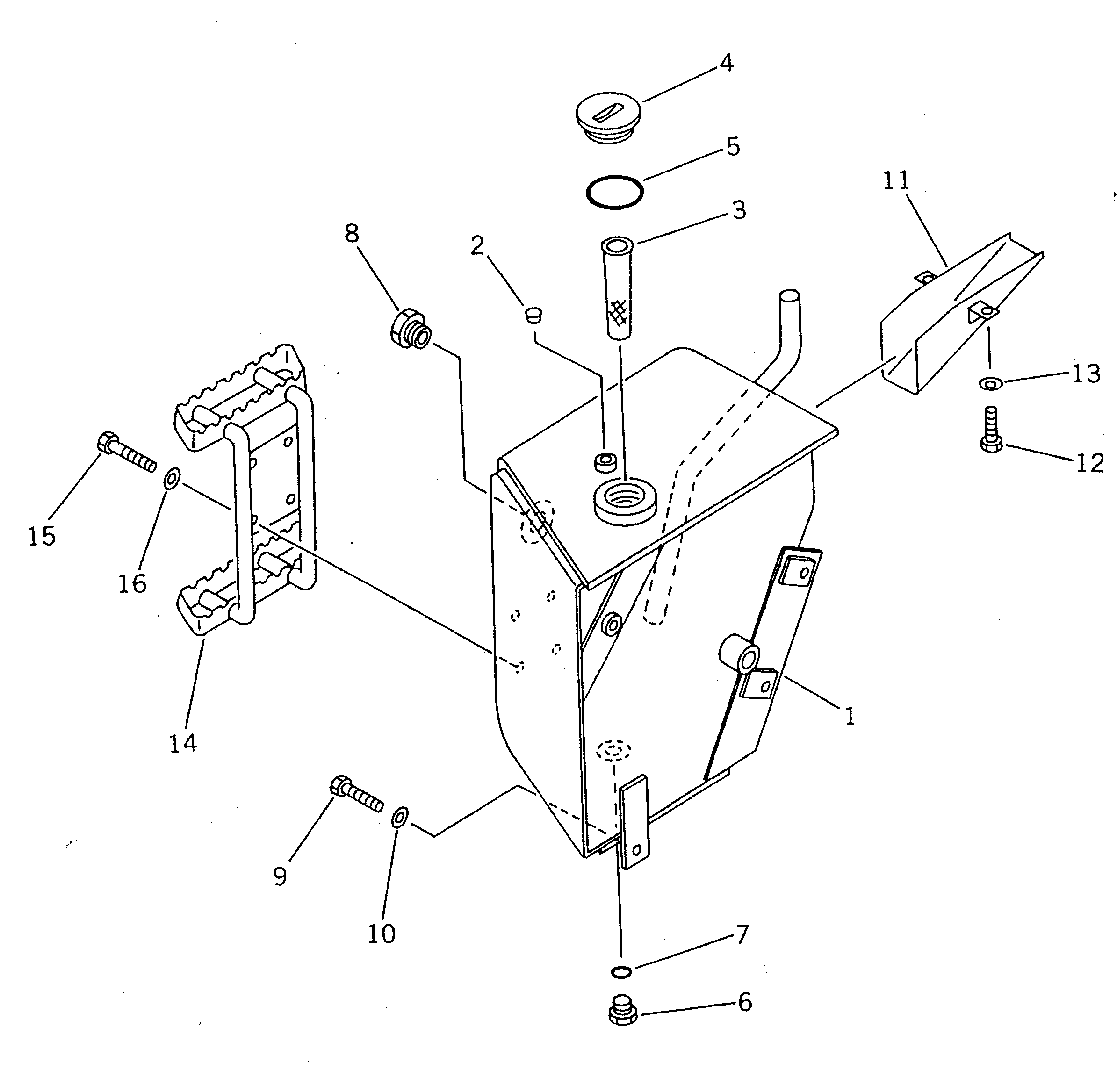 Wheel Loaders Komatsu / WA40-2 S/N 3001-UP(wa40-2c) / HYDRAULIC TANK AND STEP(180010 : 6001)