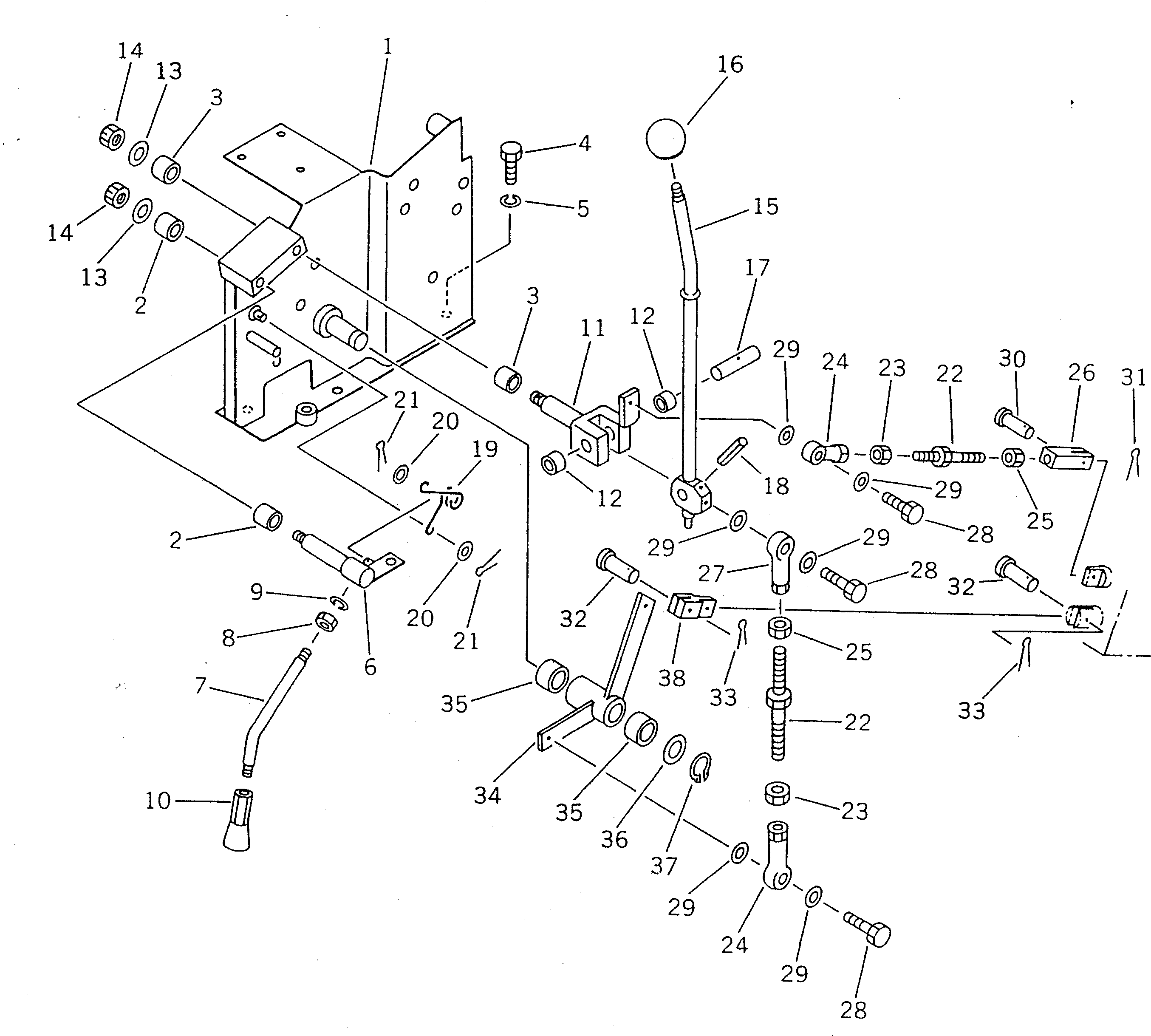 Wheel Loaders Komatsu / WA40-2 S/N 3001-UP(wa40-2c) / BUCKET CONTROL LEVER(180130 : 6701)