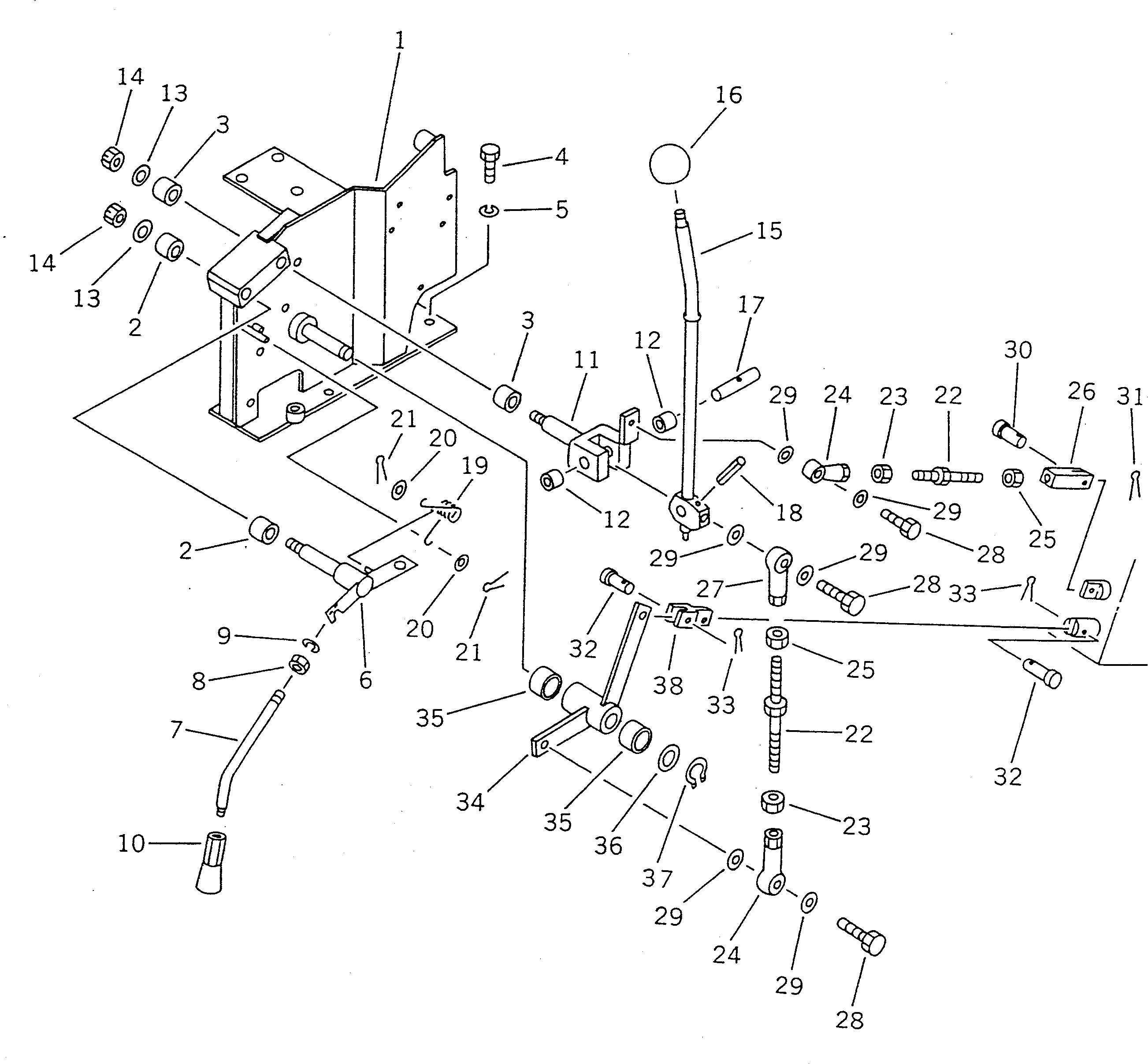 Wheel Loaders Komatsu / WA40-2 S/N 3001-UP(wa40-2c) / BUCKET CONTROL LEVER (1/2) (FOR MULTI PURPOSE BUCKET)(180140 : 6711)