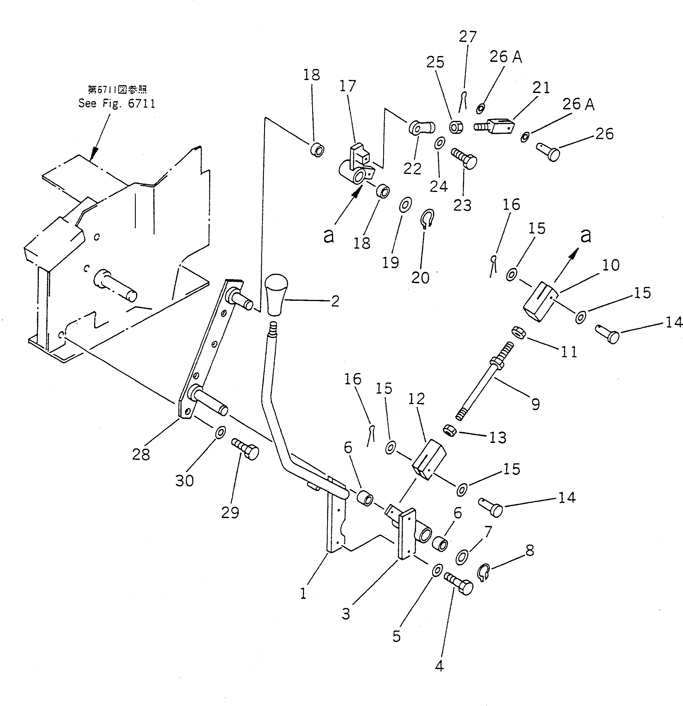 Wheel Loaders Komatsu / WA40-2 S/N 3001-UP(wa40-2c) / BUCKET CONTROL LEVER (2/2) (FOR MULTI PURPOSE BUCKET)(180150 : 6712)