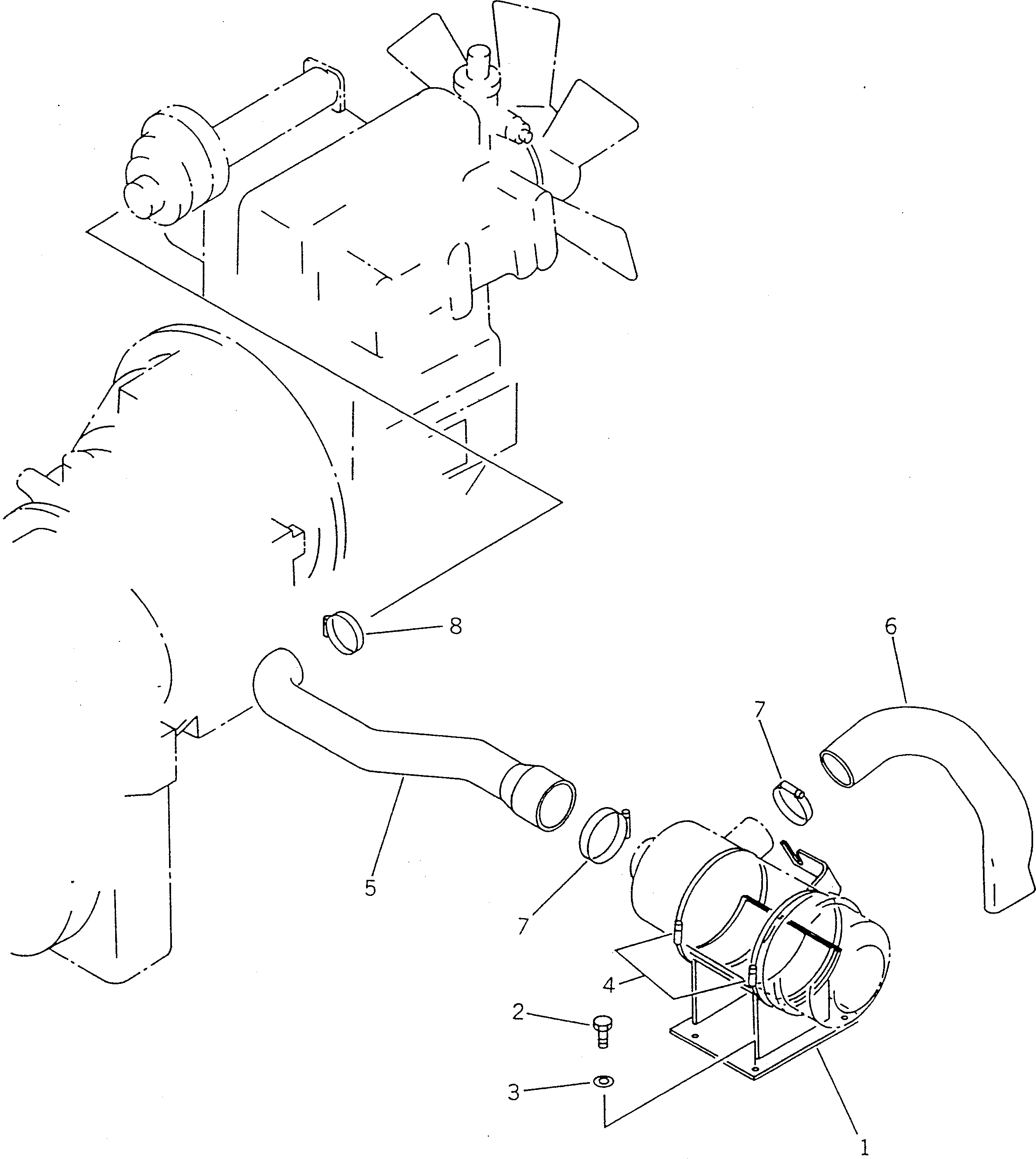 Wheel Loaders Komatsu / WA40-2 S/N 3001-UP(wa40-2r) / AIR CLEANER CONNECTION(030020 : 1021)