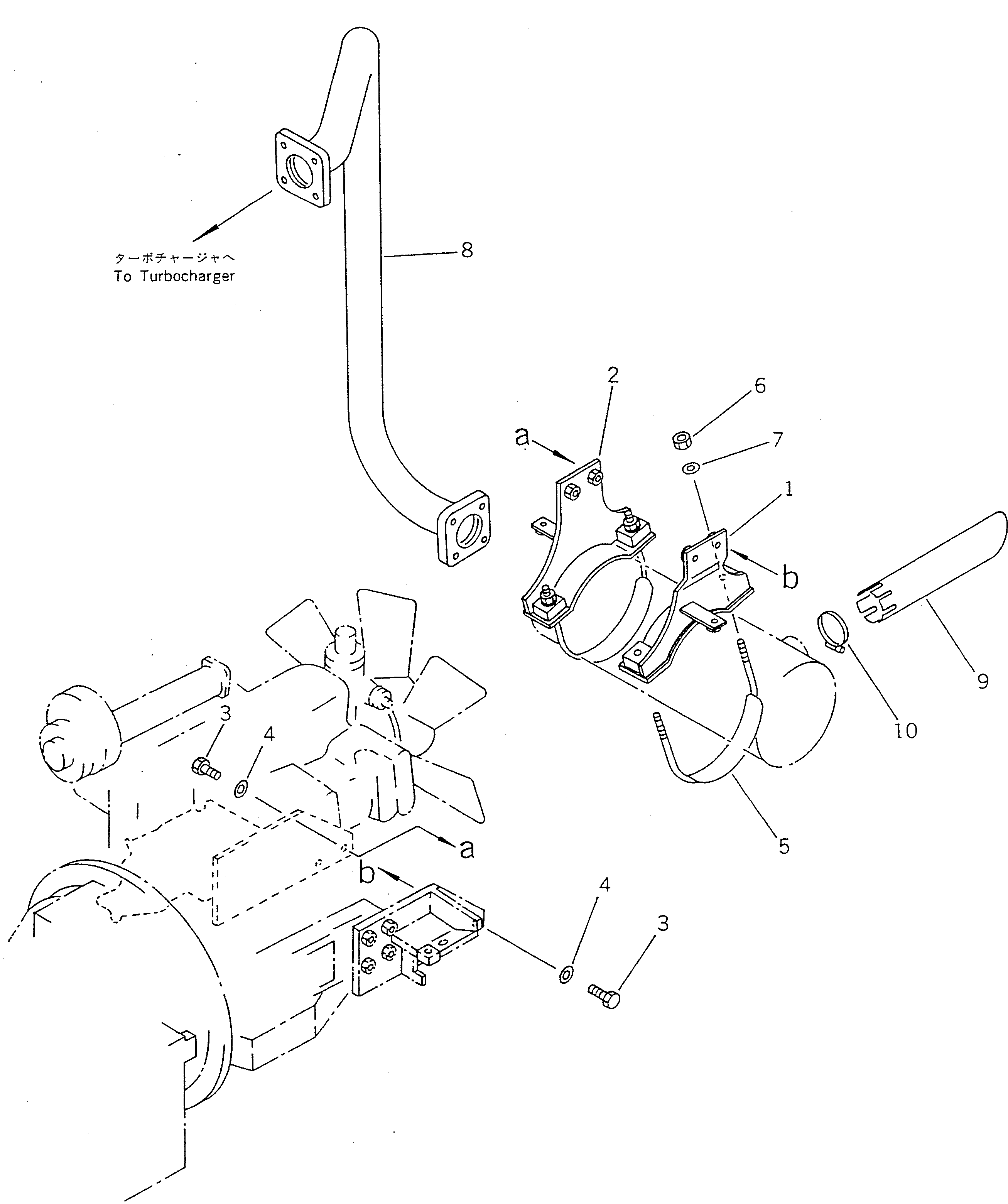 Wheel Loaders Komatsu / WA40-2 S/N 3001-UP(wa40-2r) / EXHAUST CONNECTION AND MUFFLER(030030 : 1031)