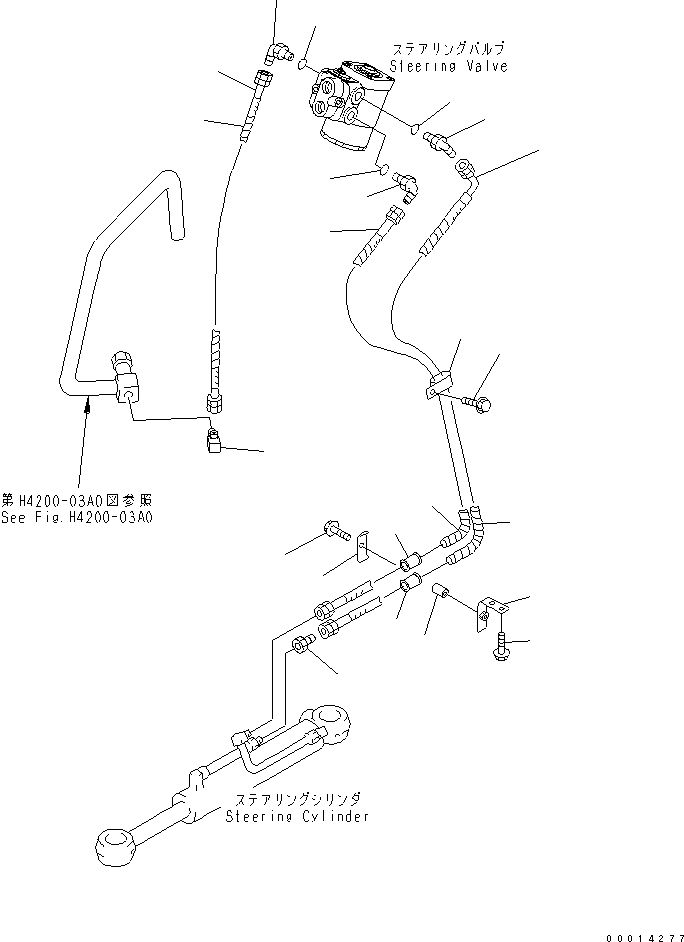 Wheel Loaders Komatsu / WA40-3-CB S/N 19001-UP(wa40-3-r) / HYDRAULIC PIPING (STEERING LINE)(180080 : H4410-01A0)