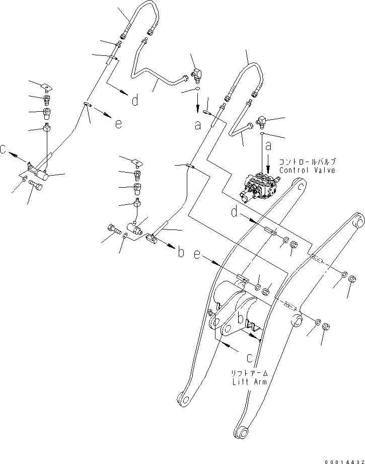 Wheel Loaders Komatsu / WA40-3-CB S/N 19001-UP(wa40-3-r) / HYDRAULIC PIPING (FRONT ATTACHMENT LINE) (LIVESTOCK RAISING SPEC.)(180100 : H4450-01A1)