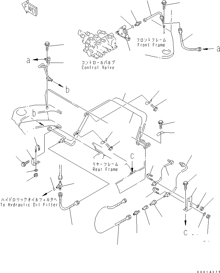 Wheel Loaders Komatsu / WA40-3-CB S/N 19001-UP(wa40-3-r) / HYDRAULIC PIPING (PRESSURE PICK-UP LINE)(180110 : H4460-01A0)