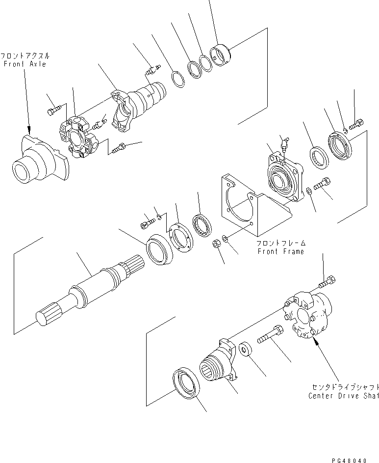 Wheel Loaders Komatsu / WA400-3-X S/N 60001-62999(wa400-0r) / DRIVE SHAFT (FRONT)(#60001-)(090010 : 3001)