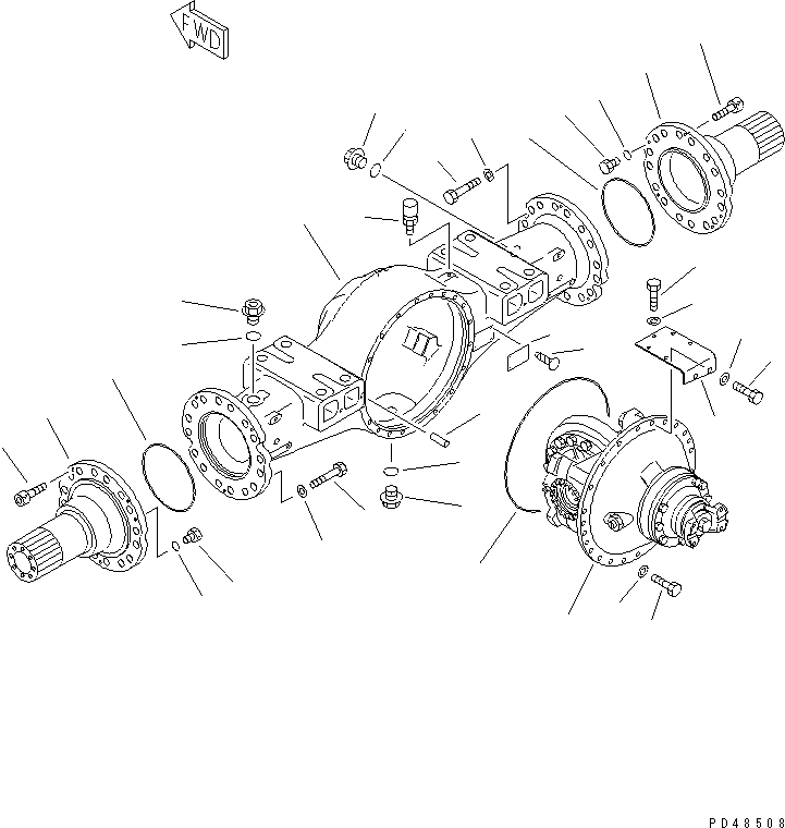 Wheel Loaders Komatsu / WA400-3-X S/N 60001-62999(wa400-0r) / FRONT AXLE HOUSING(#60001-)(090040 : 3101)