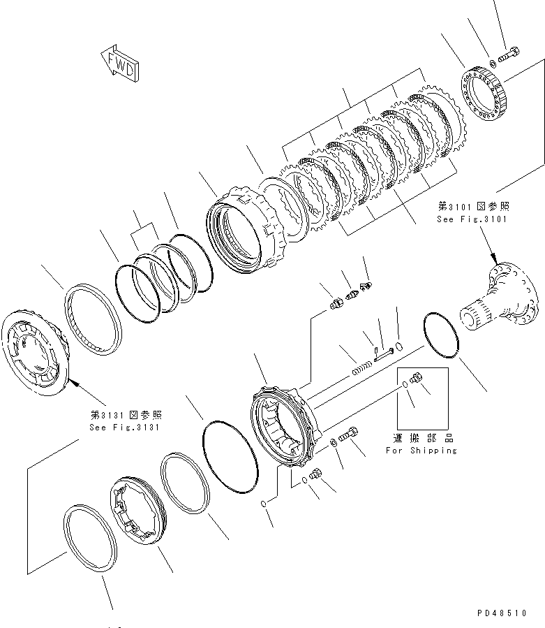Wheel Loaders Komatsu / WA400-3-X S/N 60001-62999(wa400-0r) / FRONT WHEEL BRAKE(#60001-)(090060 : 3121)